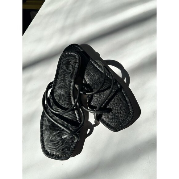 Dolce Vita Leanna Sandal Black Flats Minimal - Picture 1 of 5